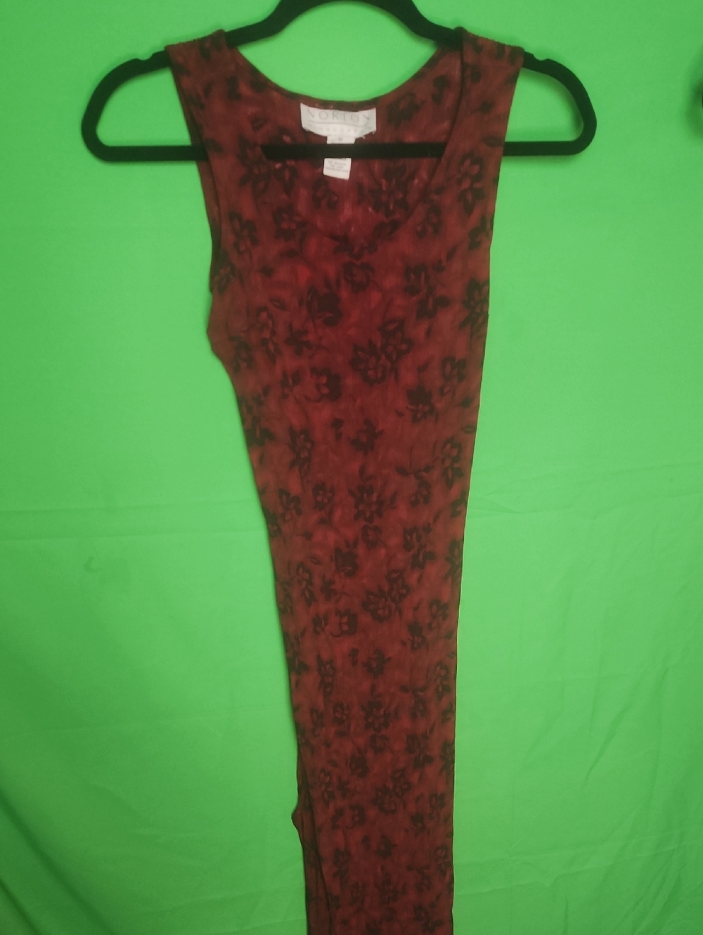 Vintage 90s Norton McNaughton Red Floral Whimsigoth Maxi Dress Size M